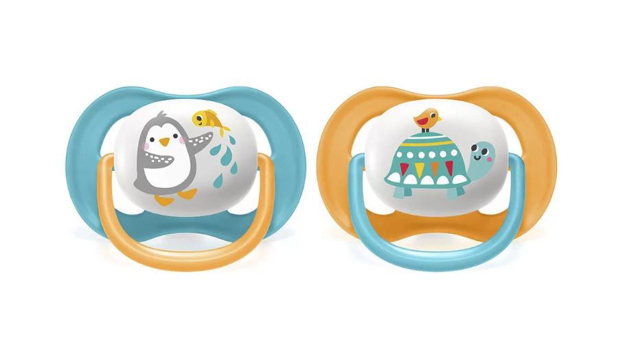 Philips Avent Залъгалки - Ultra Air Animals + Стерил.Кутия (6-18М) Момче Пингвин/Костенурка --- BebeMama