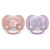 Philips Avent Залъгалки - Ultra Soft + Стерил. Кутия (0-6М) Слонче/Палми - Момиче --- BebeMama