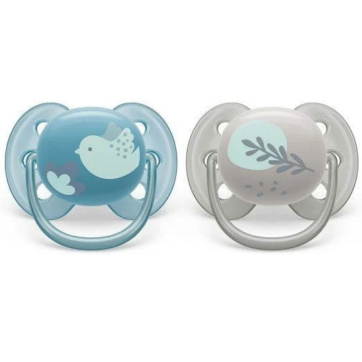 Philips Avent Залъгалки - Ultra Soft + Стерил. Кутия (6-18М) Момче Пиле/Перо --- BebeMama