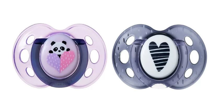 Tommee Tippee Ортодонтични Залъгалки - Anytime 18-36М (2 Бр./Оп.) Розов/Сив --- BebeMama