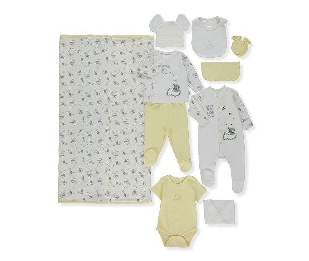 Bebetto-Комплект За Изписване 10 Части Sleepy Cute Z893Y Унисекс Жълт 0-3 М. --- BebeMama