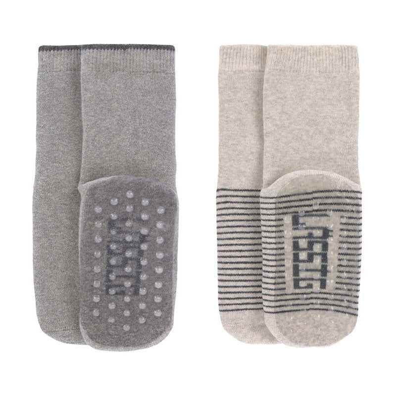 1532002963-23 Противоплъзгащи Чорапи Grey/Beige --- BebeMama