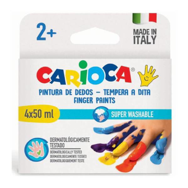 Carioca Акварелни Бои Finger Paint 4 X 50 Мл --- BebeMama