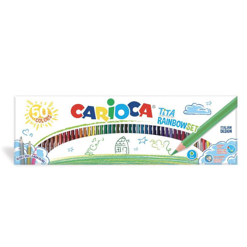 Carioca Tita Rainbow Цветни Моливи 50 Цвята --- BebeMama