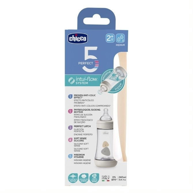 Chicco Perfect5 Шише За Хранене (Pp) 2+ М 240 Мл Неутрално --- BebeMama