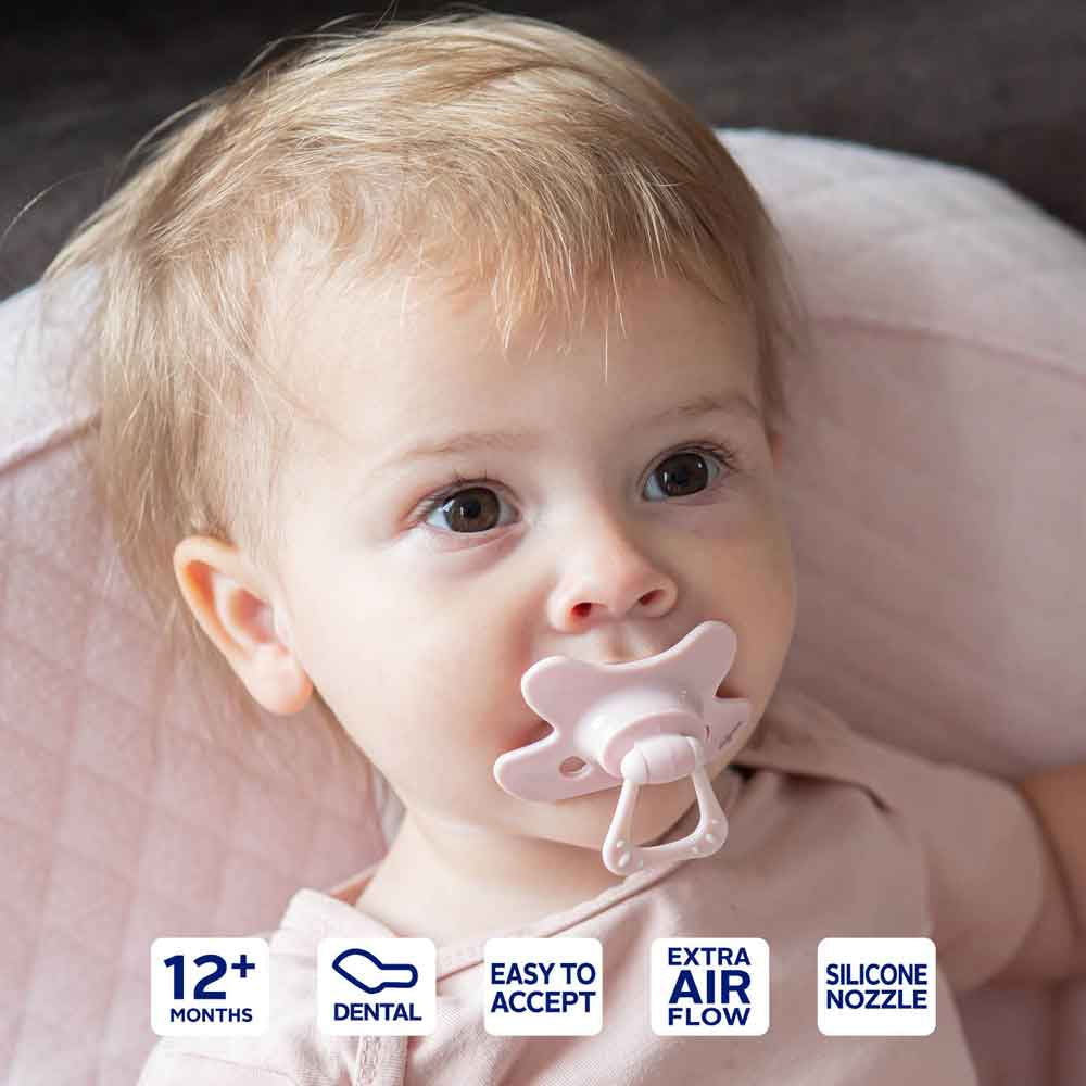 Difrax Dental Pacifier Pure Ортодонтична Залъгалка За Бебе 12-20 М - Blossom --- BebeMama