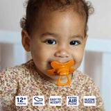 Difrax Dental Pacifier Pure Ортодонтична Залъгалка За Бебе 12-20 М - Pumpkin --- BebeMama