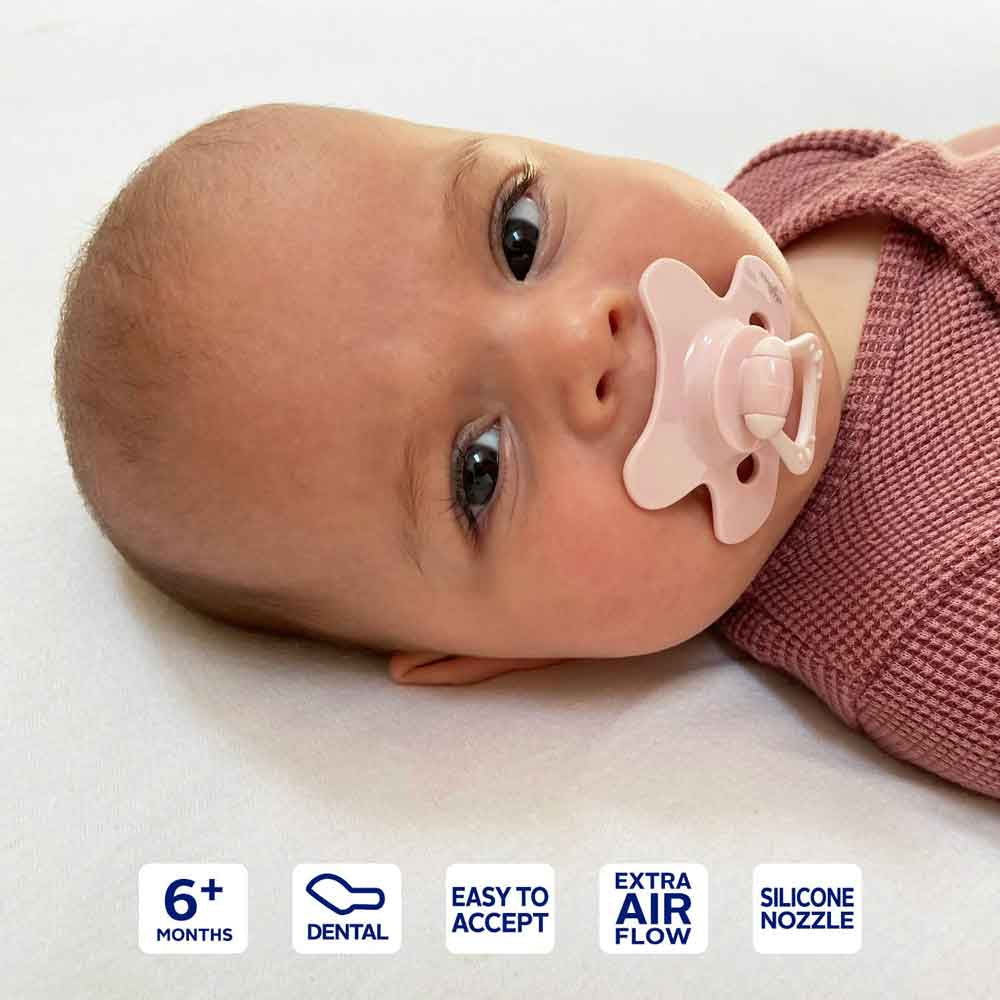 Difrax Dental Pacifier Pure Ортодонтична Залъгалка За Бебе 6+ М - Blossom --- BebeMama