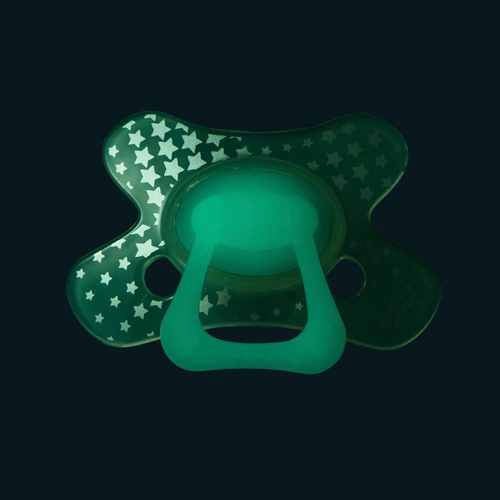 Difrax Pacifier Dental Ортодонтична Залъгалка 12+ М - Glow In The Dark --- BebeMama