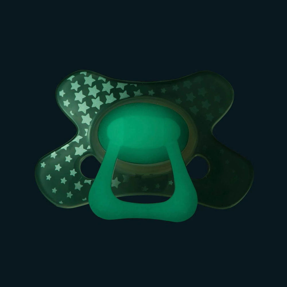 Difrax Pacifier Dental Ортодонтична Залъгалка 6+ М - Glow In The Dark --- BebeMama