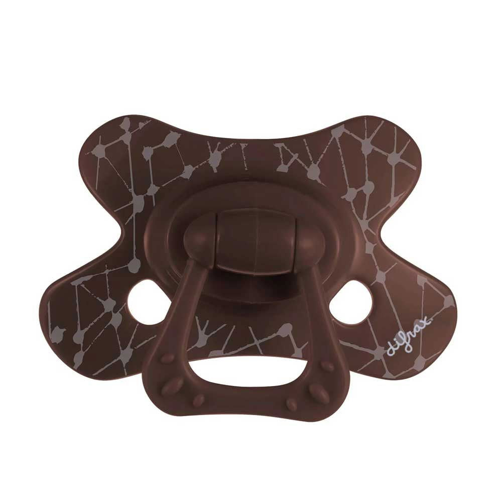 Difrax Pacifier Natural Бебешка Залъгалка 6+ М. - Chocolate Grid --- BebeMama