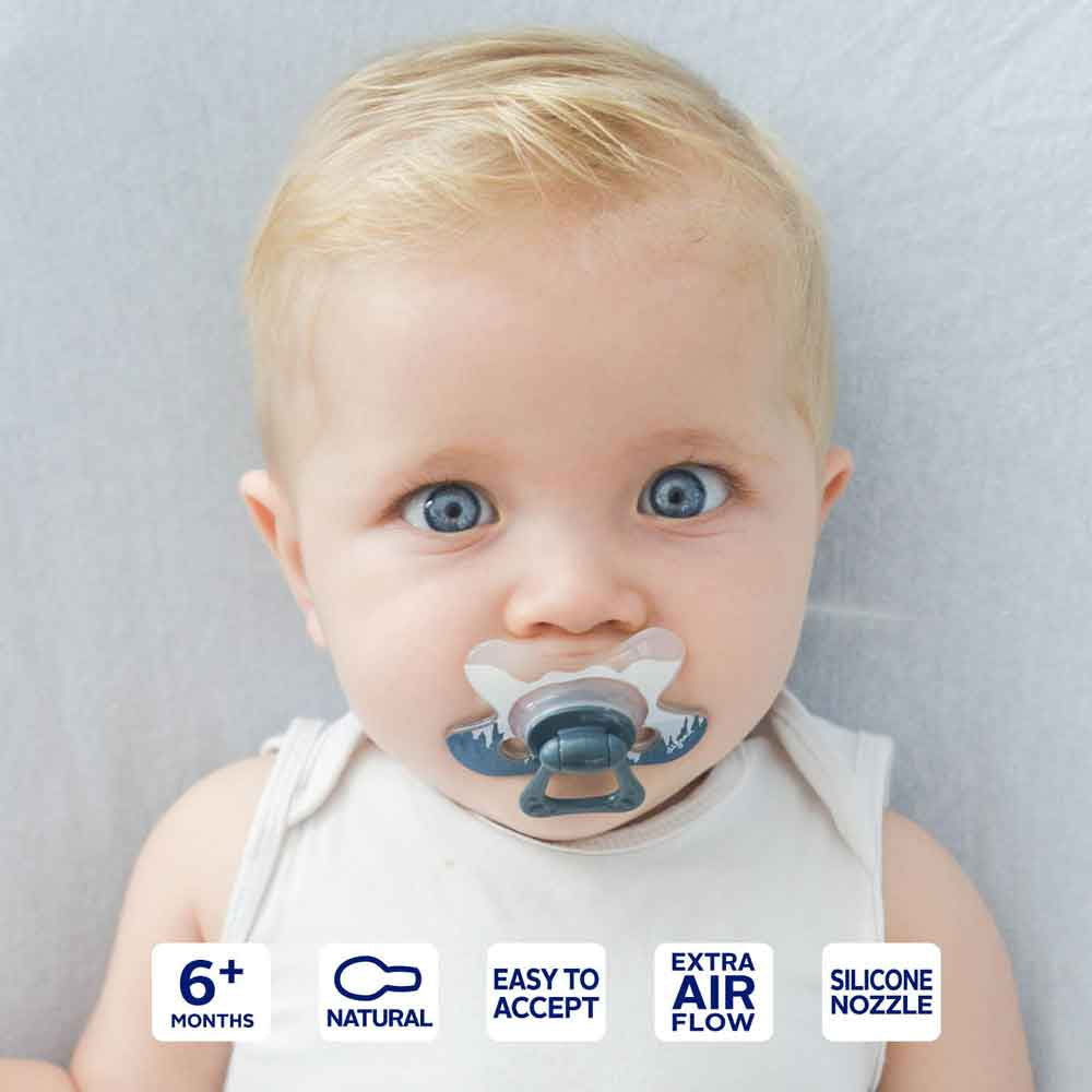 Difrax Pacifier Natural Бебешка Залъгалка 6+ М. - Chocolate Grid --- BebeMama