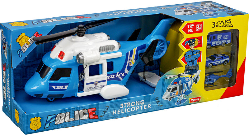 Хеликоптер Полицейски С 3 Машини 53Х20Х14 - Коли, Камиони, Влакове И Самолети - Thesmileofyourbaby - BebeMama