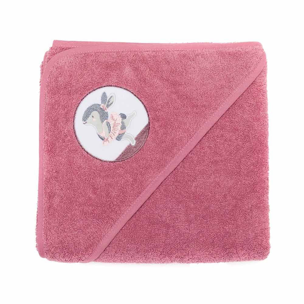 Fillikid Хавлиена Кърпа С Качулка (100% Памук) 75X75 См - Bunny Berry --- BebeMama