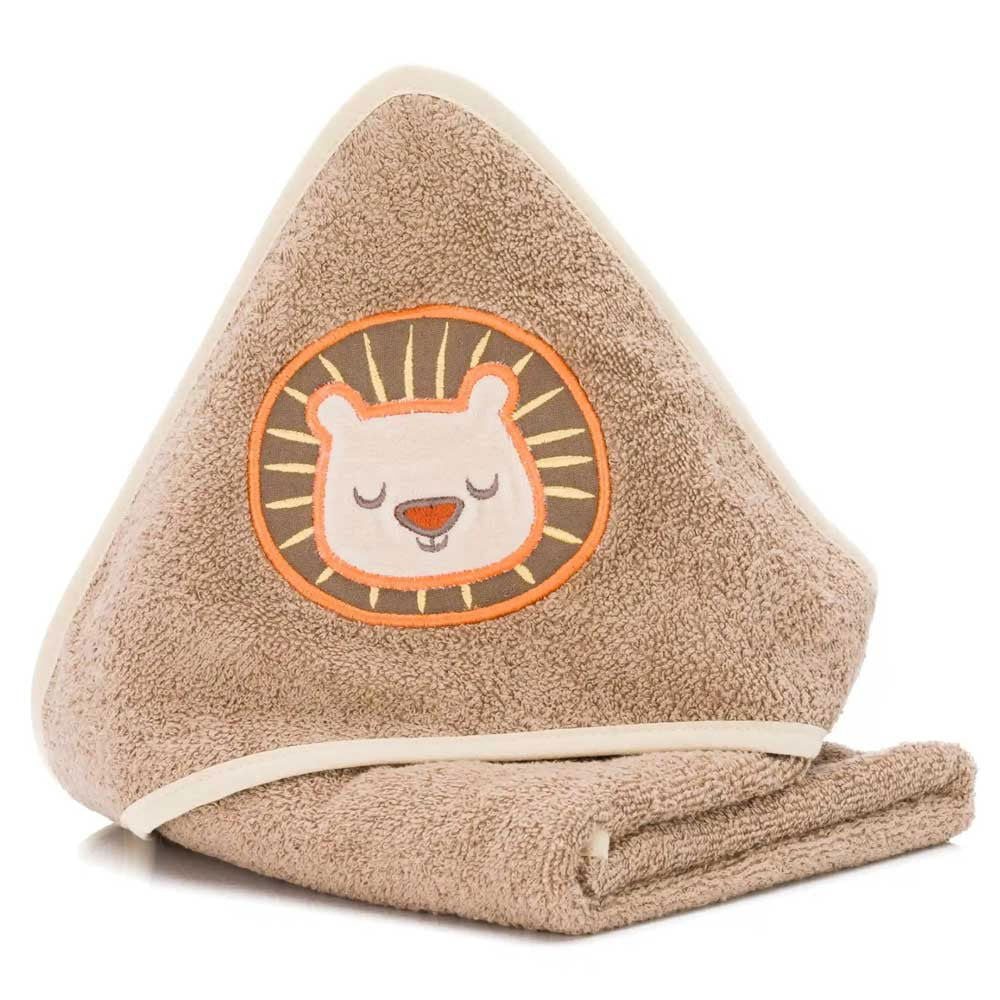 Fillikid Хавлиена Кърпа С Качулка (100% Памук) 75X75 См - Lion Nougat --- BebeMama