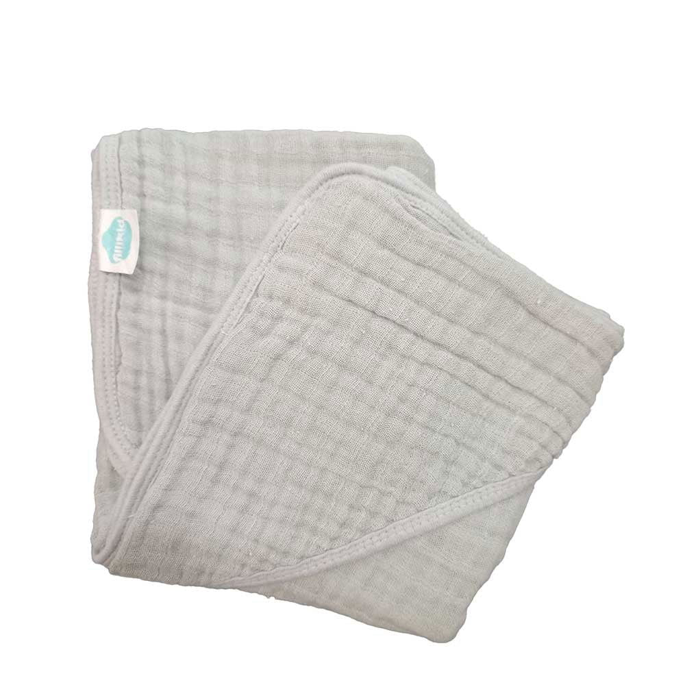Fillikid Бебешка Муселинова Хавлия С Качулка 75X75 См - Light Grey --- BebeMama