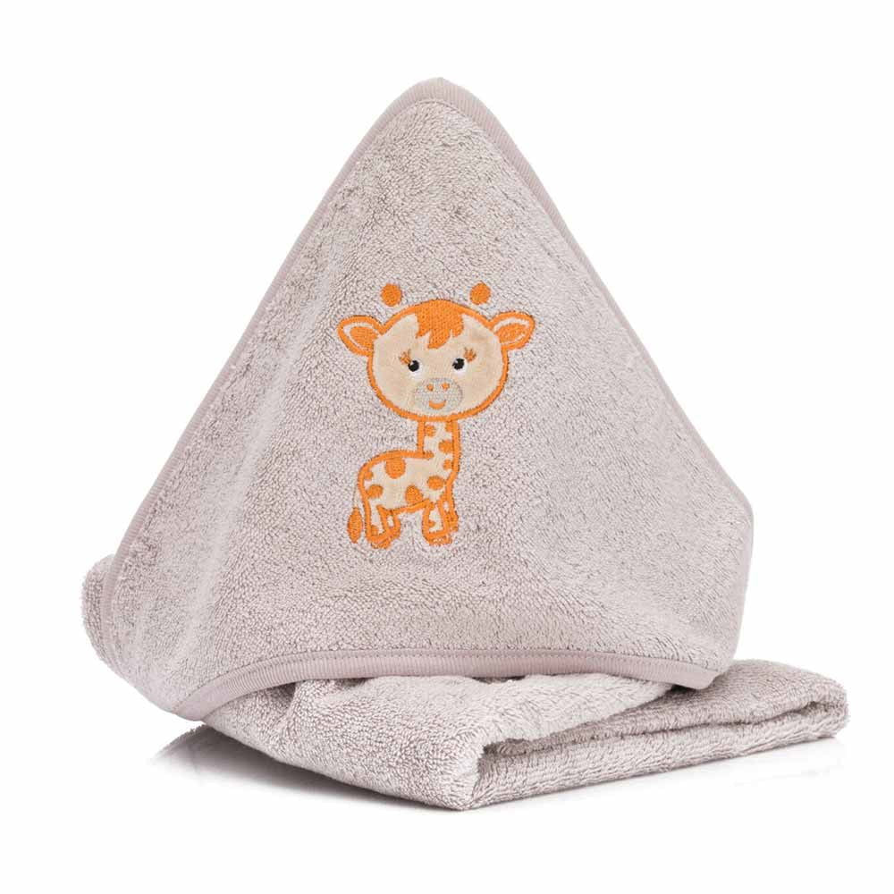 Fillikid Бебешка Хавлия С Качулка От Органичен Памук (75X75 См) - Stone Grey --- BebeMama