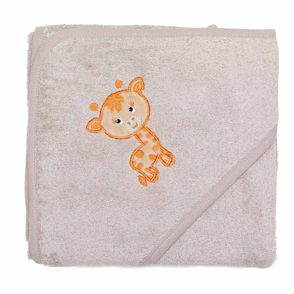 Fillikid Бебешка Хавлия С Качулка От Органичен Памук (75X75 См) - Stone Grey --- BebeMama