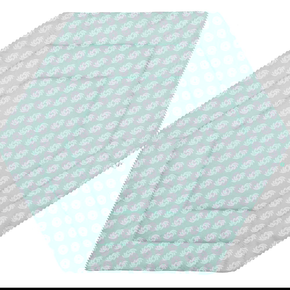 Fillikid Меко Килимче За Сгъваема Кошара За Игра (Ø 124 См) Jersey - Circles Mint --- BebeMama