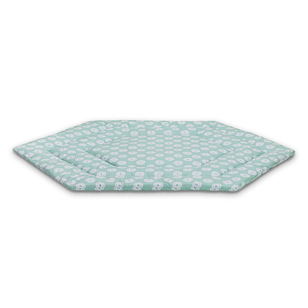 Fillikid Меко Килимче За Сгъваема Кошара За Игра (Ø 124 См) Jersey - Circles Mint --- BebeMama