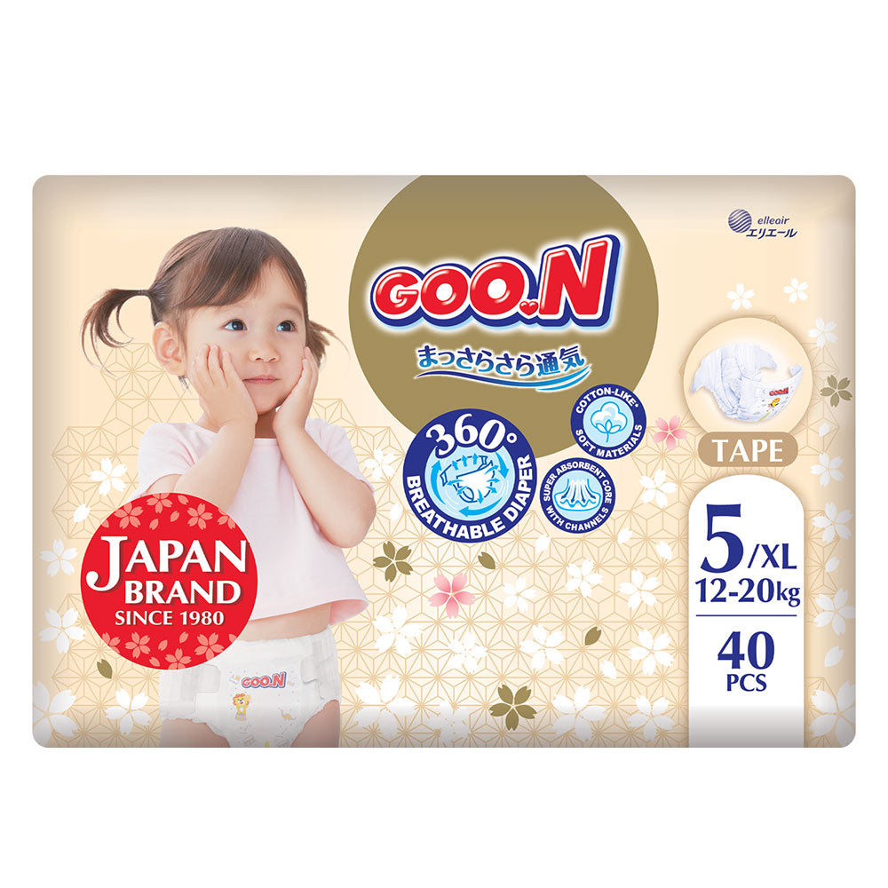 Goo.N Premium Soft Пелени Размер 5, Xl, 12-20Кг, 40 Бр.