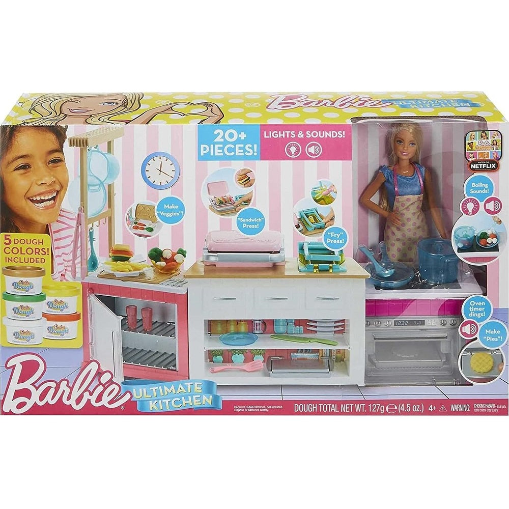 Barbie Сет Кухня С Аксесоари, Кукла И Моделини