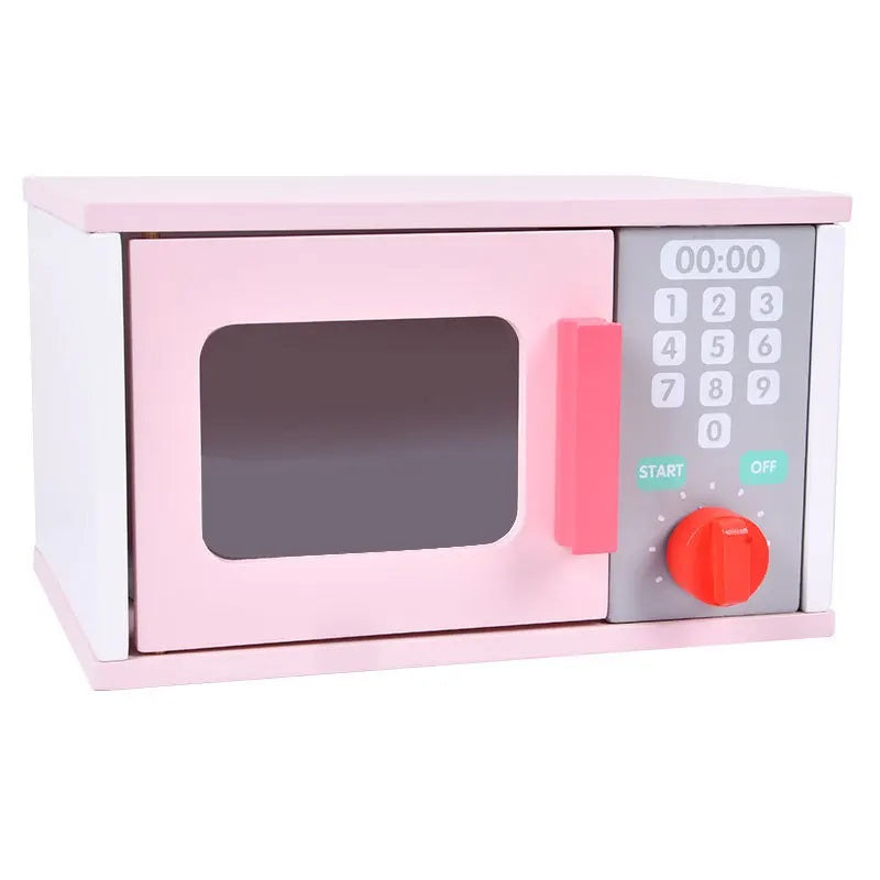 Bl-20118 Дървена Микровълнова Фурна Розов - Дървени Играчки - Raya toys - BebeMama
