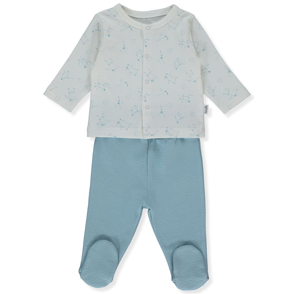 F1347 Пижама Син Stars And Elephants 3-6M/68Cm