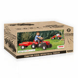 8146 Tractor cu pedale și remorcă Dolu Roșu