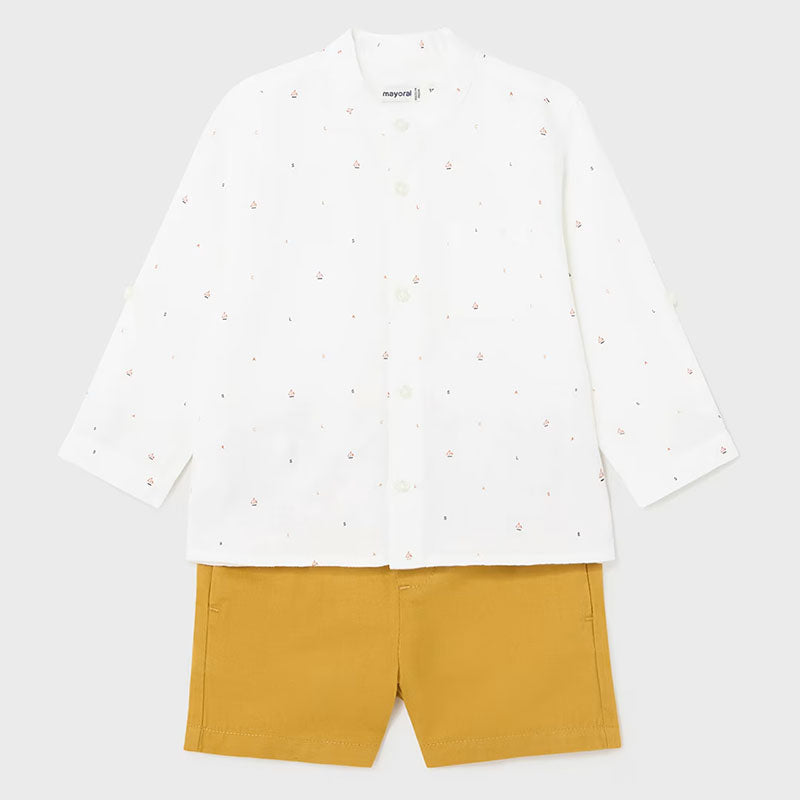 Comp. Cămașă Bermude DR Linen Ocru 36