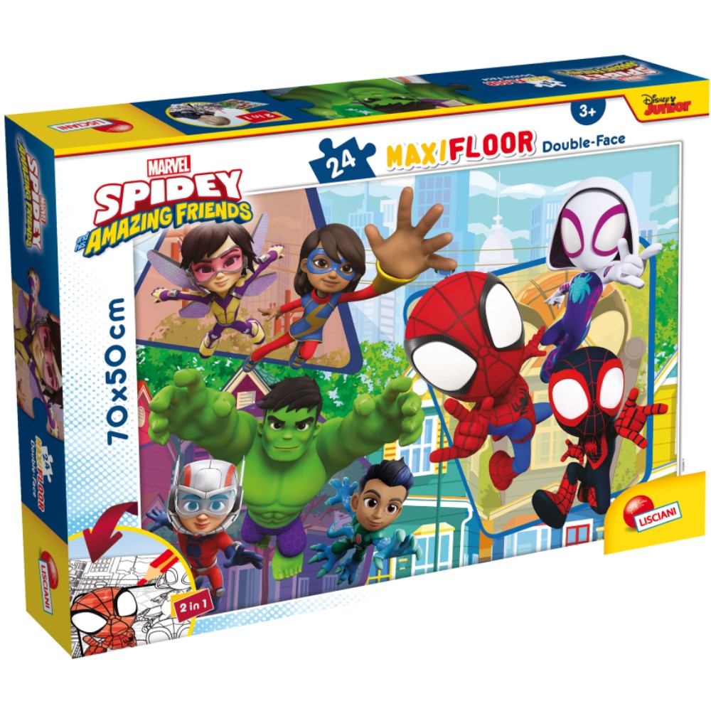 Marvel Двустранен Пъзел Maxi Floor 24 Ч.Spidey