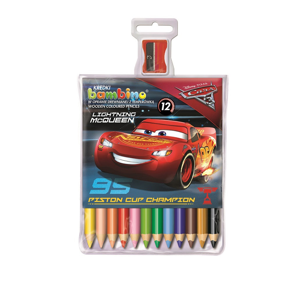 Моливи 12 Цвята С Острилка Cars Червен