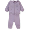 Trening cu glugă K4616, mov, drăguț Lama, 6-9M/74Cm