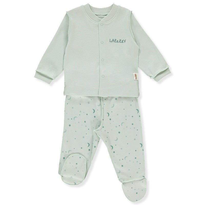 F1307 Пижама 2 Ч Lazzzy Sheep Мента 1-3M 62Cm - Гащеризони - Bebetto - BebeMama
