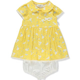 K4308 Рокля С Гащички Kind Duck Жълт 6-9M 74Cm - Рокли - Bebetto - BebeMama