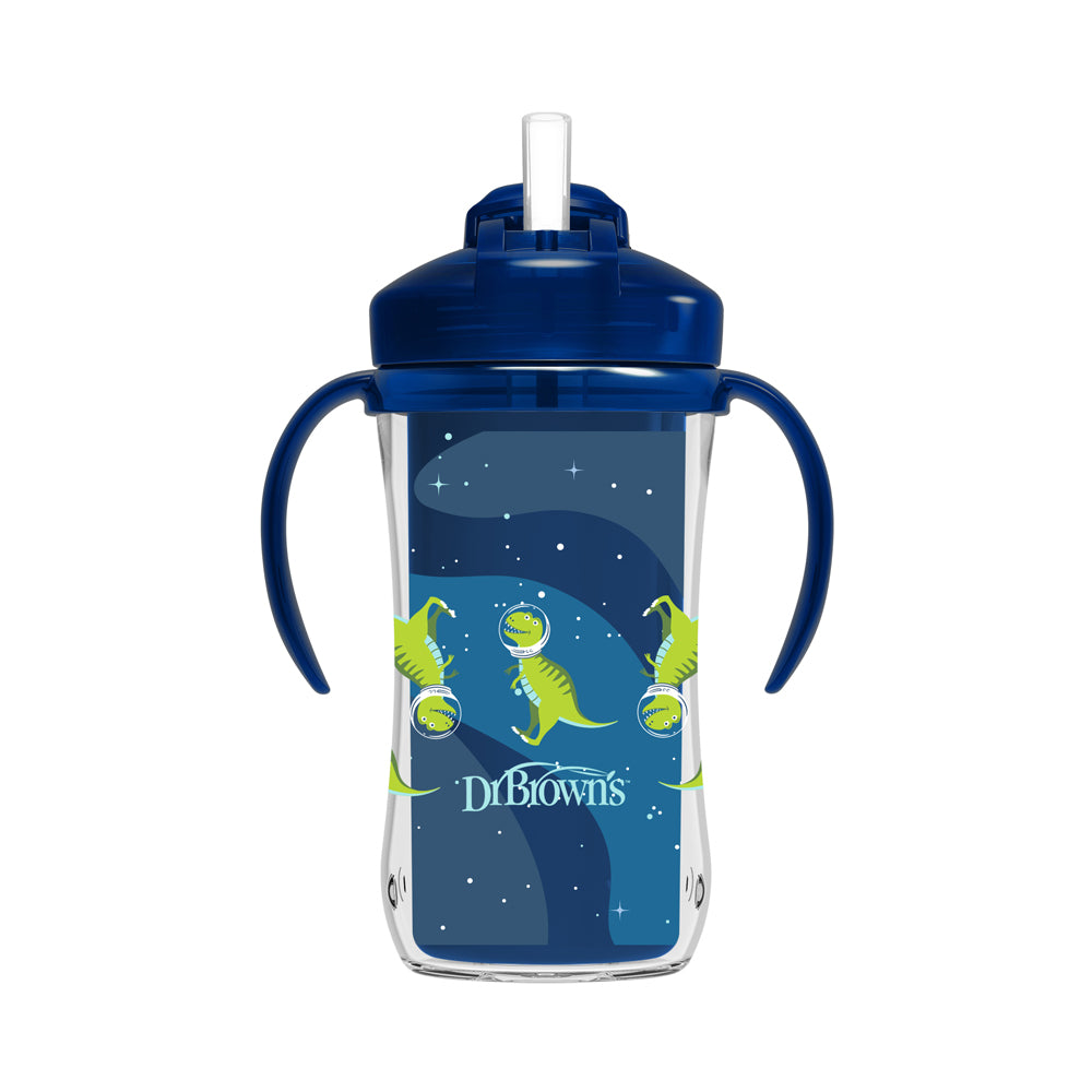Tc01202-Cană internațională cu pai 300ml, 12 luni+, albastră