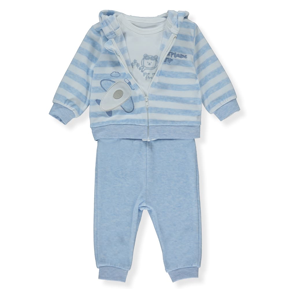 K4558 K-Kt 3 bucăți Avion albastru, călătorie, 18-24 m/92 cm