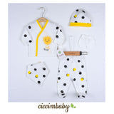 U4690 Комплект 5 Ч. Слънце На Точки Жълт - Комплекти За Изписване - Ciccim Baby - BebeMama