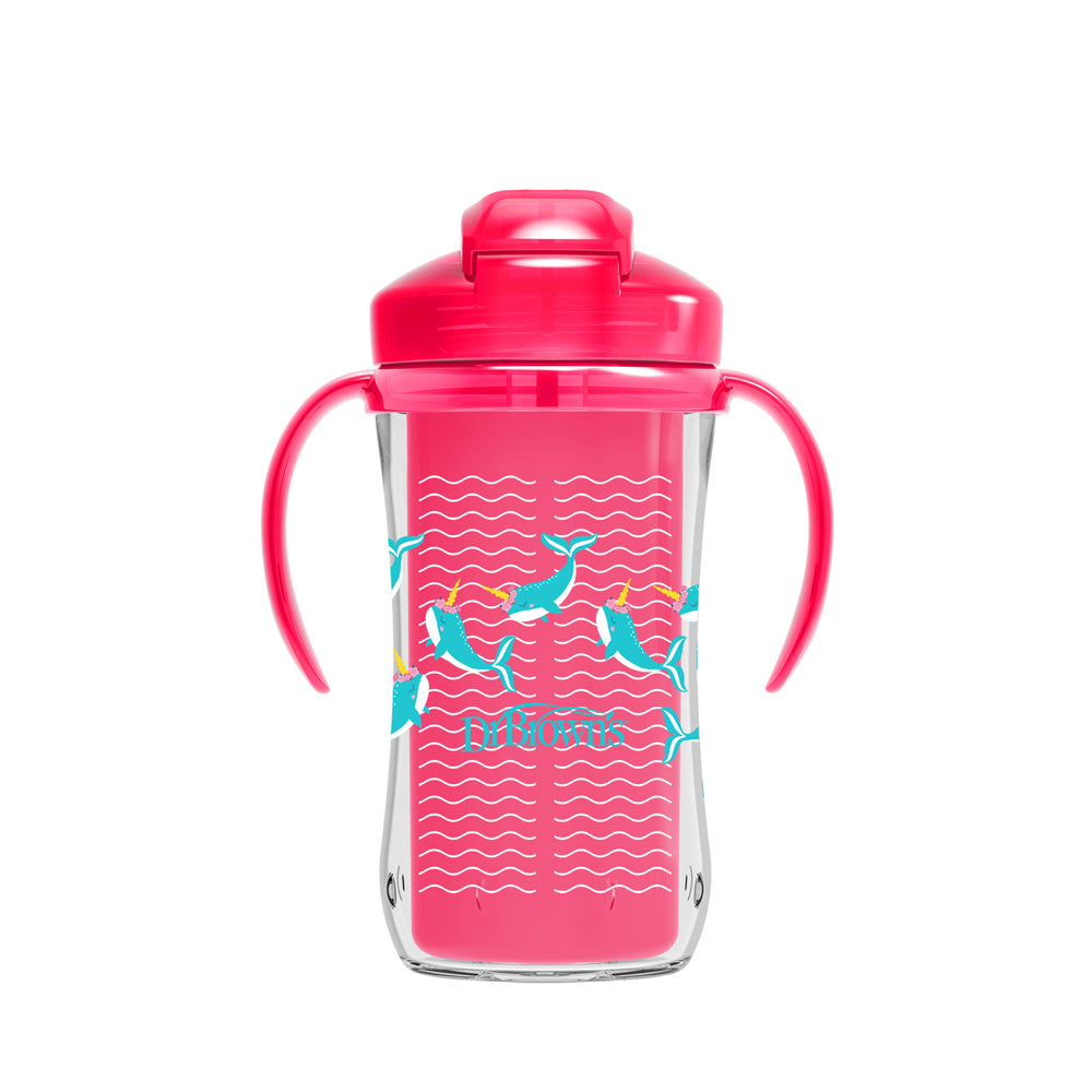Tc01201-Cană internațională cu pai 300ml, 12 luni+, roz