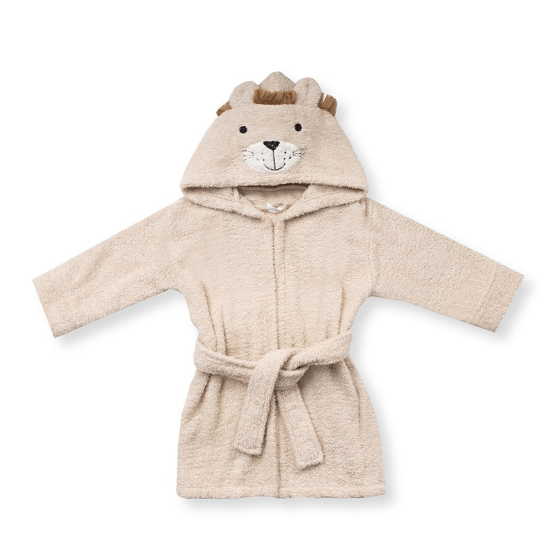H990 Халат Happy Lion Бежов 3-4Y 104Cm - Халати - Bebetto - BebeMama