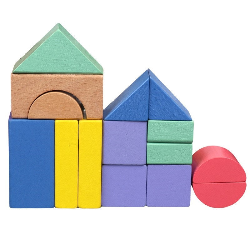 Sh2007 Дървени Блокчета 15 Части - Дървени Играчки - Raya toys - BebeMama