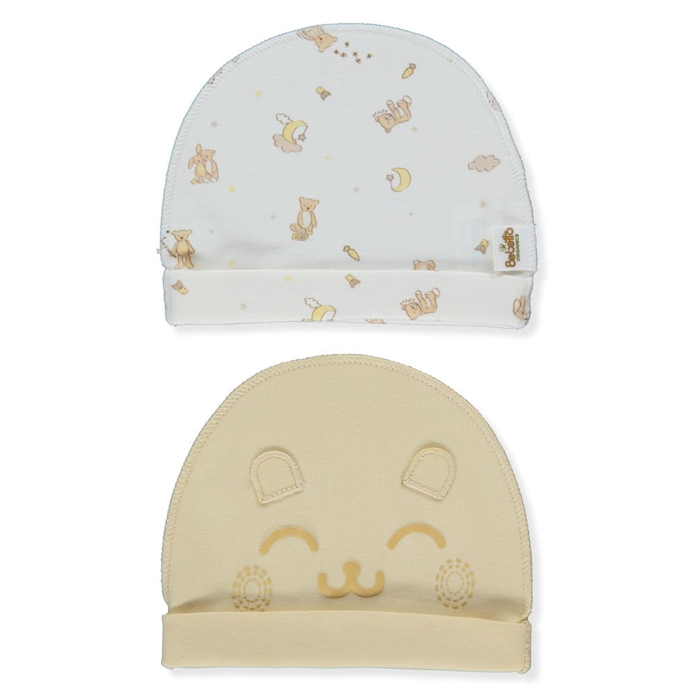 C1070 Шапка 2Бр Organic Bee Hunters 0-6M/43Cm