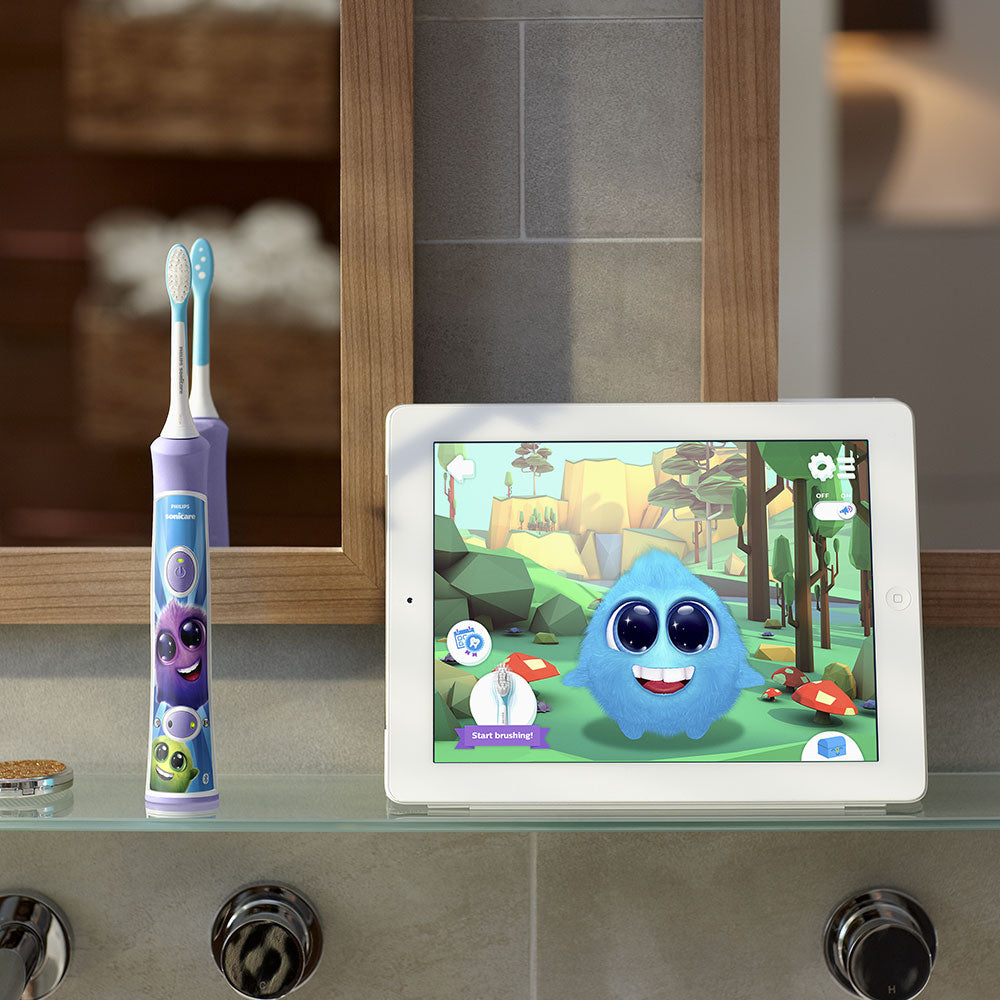 Детска Четка За Зъби Forkids С Bluetooth С 2 Глави Лилаво Philips Sonicare