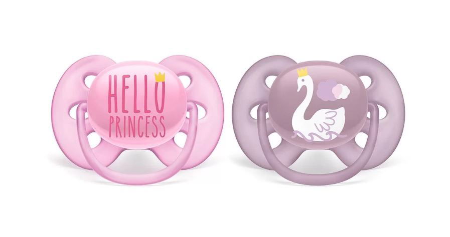 Philips Avent Залъгалки - Ultra Soft+Стерил. Кутия (6-18М) Момиче Лебед/Hello --- BebeMama