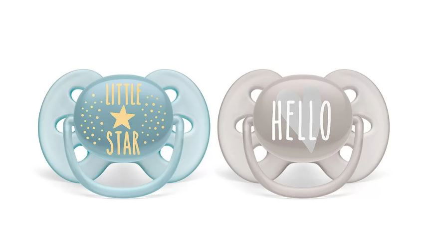 Philips Avent Залъгалки - Ultra Soft+Стерил. Кутия (6-18М) Момче Лебед/Hello --- BebeMama