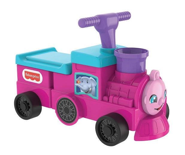 Jakks Pacific - Фишър Прайс - Кола За Каране И Бутане - Влакче Розово --- BebeMama
