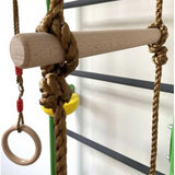 Perete suedez pentru gimnastică pentru copii, metalic, cu accesorii, verde