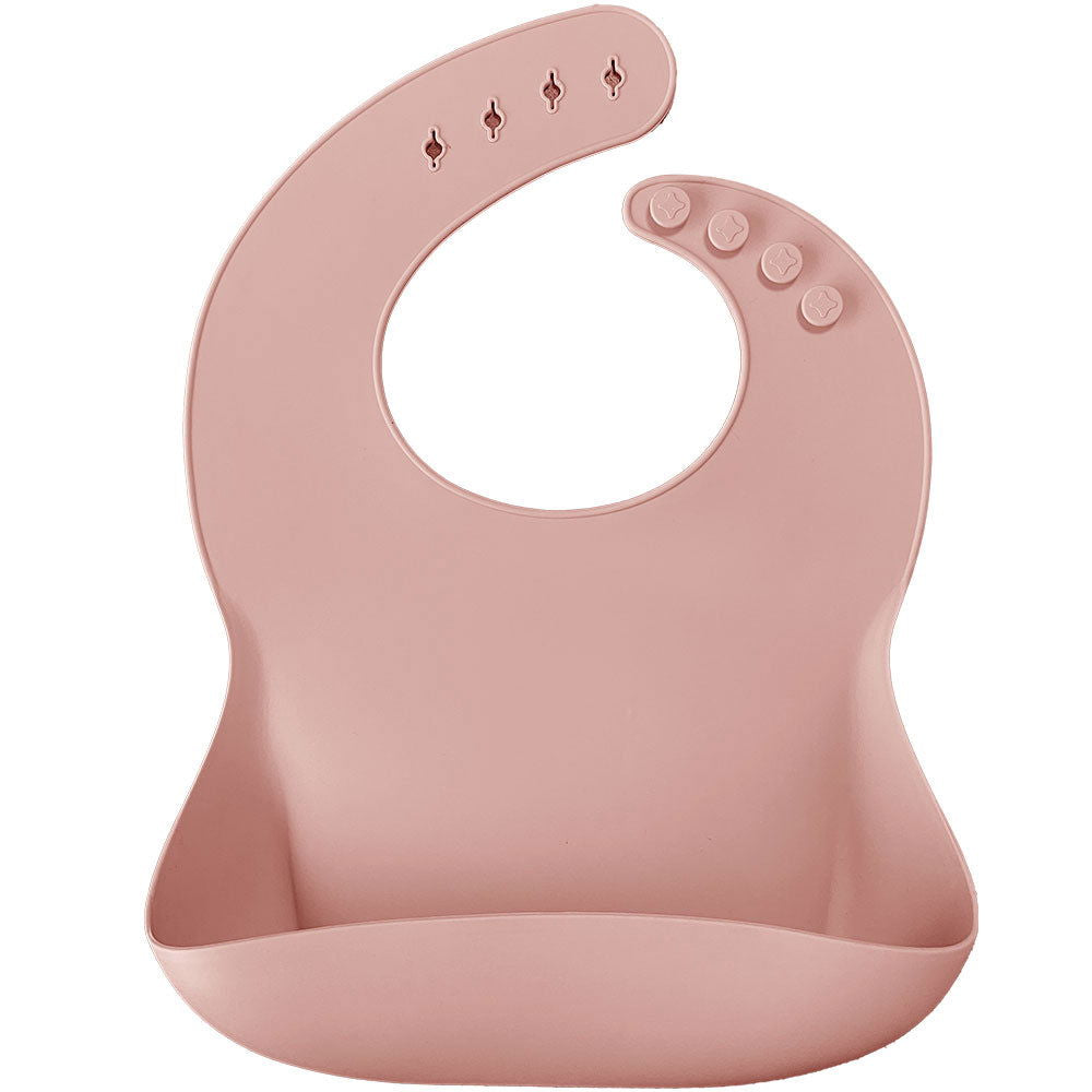 Minikoioi Basics-Bib Силиконов Лигавник С Джоб - Pinky Pink --- BebeMama