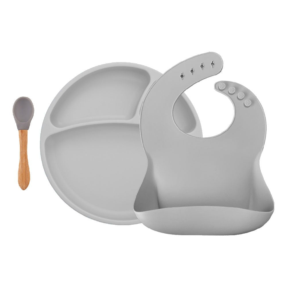 Minikoioi Blw Set Ii Бебешки Силиконов Комплект За Хранене - Powder Grey --- BebeMama