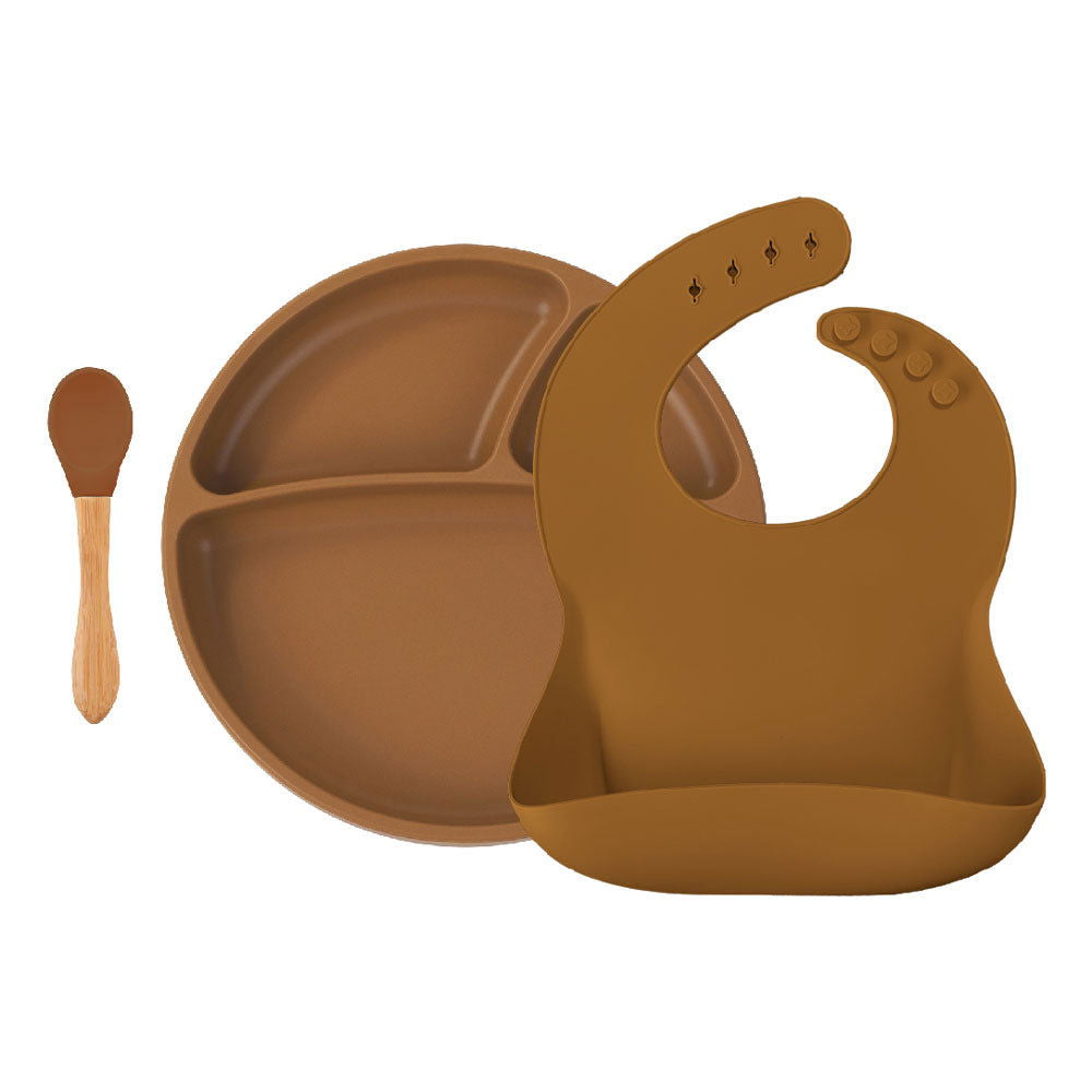 Minikoioi Blw Set Ii Бебешки Силиконов Комплект За Хранене - Woody Brown --- BebeMama